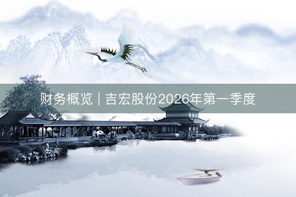 财务概览 | 吉宏股份2026年第一季度