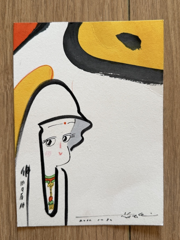 蔡志忠画的观音像(吴丹拍摄)
