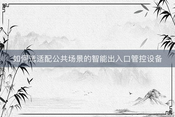 如何选适配公共场景的智能出入口管控设备