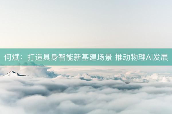 何斌：打造具身智能新基建场景 推动物理AI发展