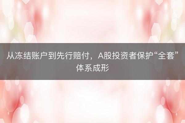 从冻结账户到先行赔付,A股投资者保护“全套”体系成形