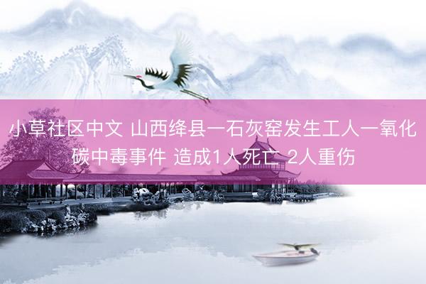 小草社区中文 山西绛县一石灰窑发生工人一氧化碳中毒事件 造成1人死亡 2人重伤