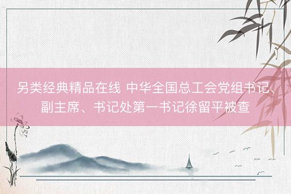 另类经典精品在线 中华全国总工会党组书记、副主席、书记处第一书记徐留平被查