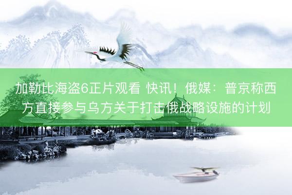 加勒比海盗6正片观看 快讯！俄媒：普京称西方直接参与乌方关于打击俄战略设施的计划