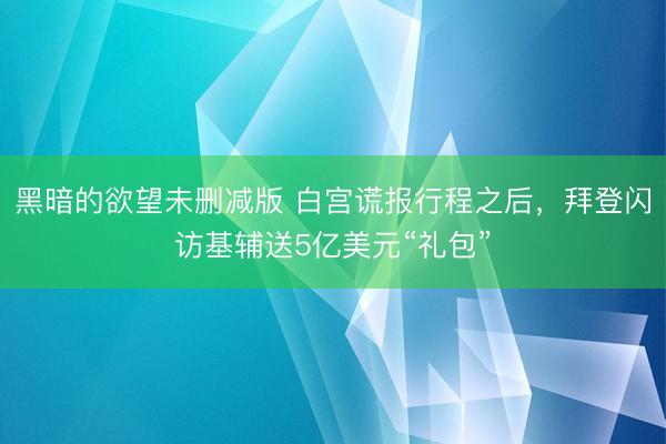黑暗的欲望未删减版 白宫谎报行程之后，拜登闪访基辅送5亿美元“礼包”