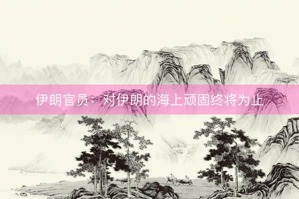 伊朗官员：对伊朗的海上顽固终将为止