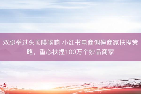 双腿举过头顶噗噗响 小红书电商调停商家扶捏策略，重心扶捏100万个妙品商家