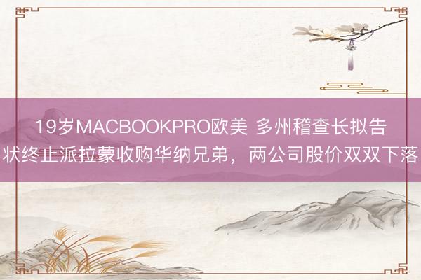 19岁MACBOOKPRO欧美 多州稽查长拟告状终止派拉蒙收购华纳兄弟，两公司股价双双下落