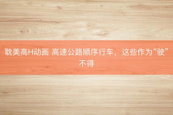 耽美高H动画 高速公路顺序行车，这些作为“驶”不得