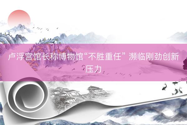 卢浮宫馆长称博物馆“不胜重任” 濒临刚劲创新压力
