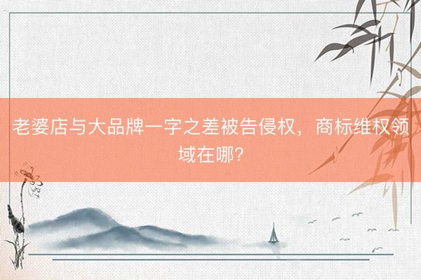 老婆店与大品牌一字之差被告侵权，商标维权领域在哪？